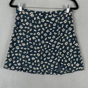 Cooperative Skirt Womens 6 Blue White Daisy Floral Mini Rayon Casual Summer